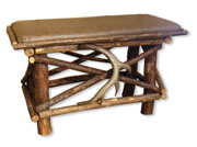 32 Inch Bench with Antlers